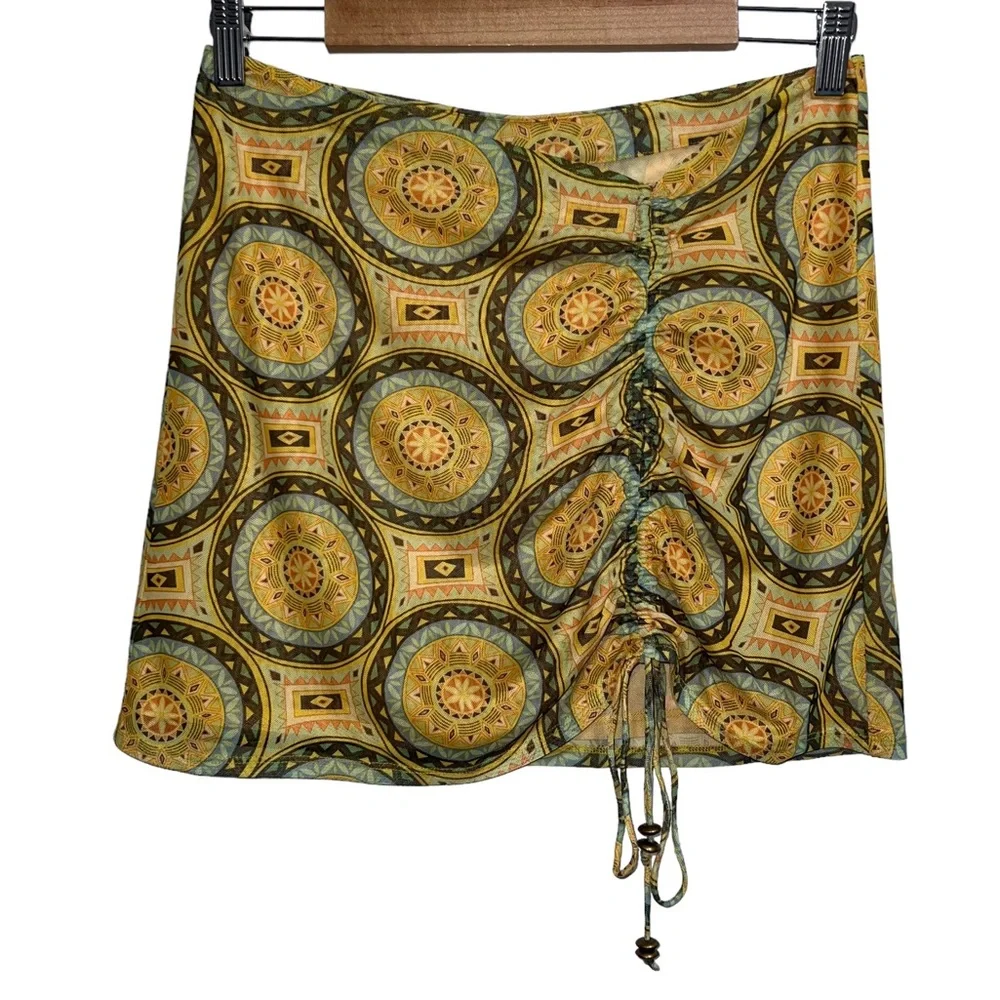 NEW NWOT ALEXIS Galon Mini Skirt Aztec Multi Print